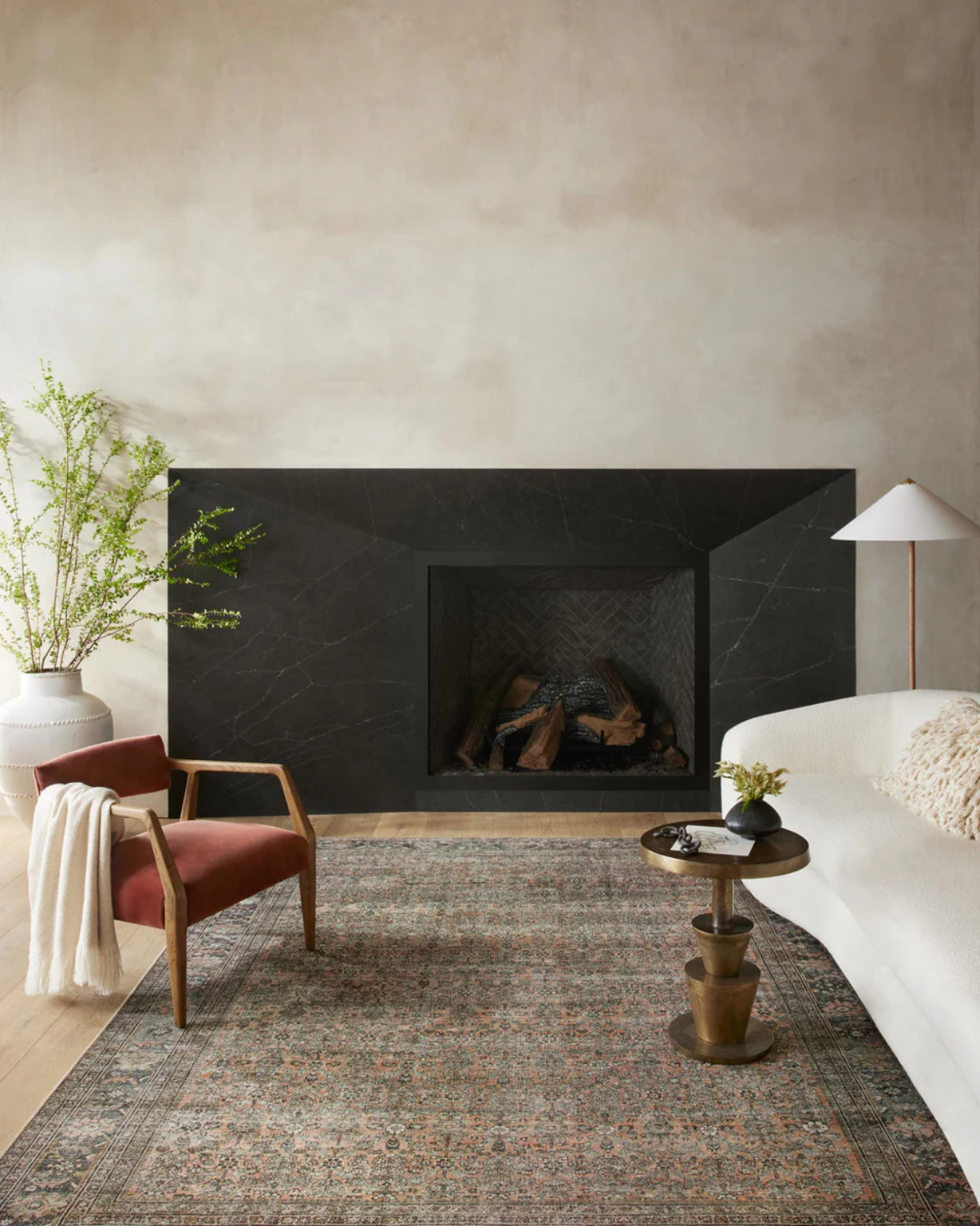 Adrian Terracotta + Multi Polyester Rug