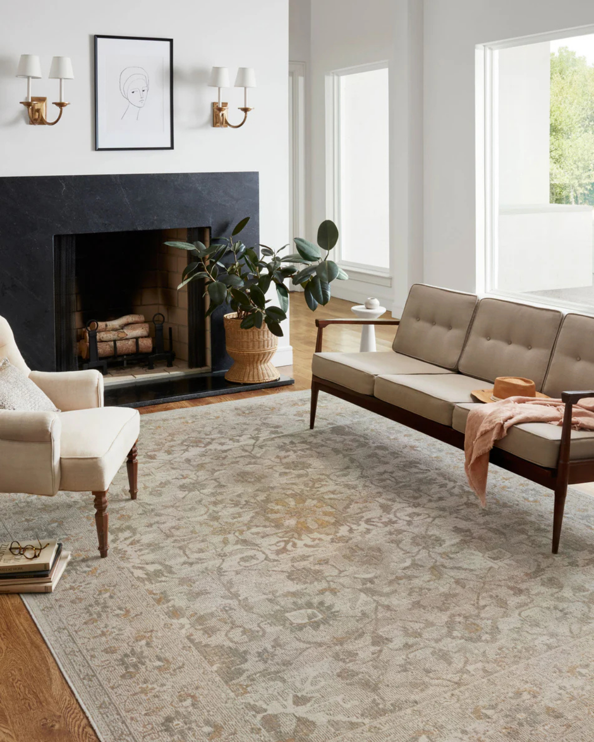 Rosemarie CJ Ivory + Natural Vintage Rug