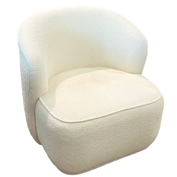 Colleen Swivel Chair Alabaster Boucle