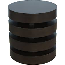 Chicago Black Round End Table