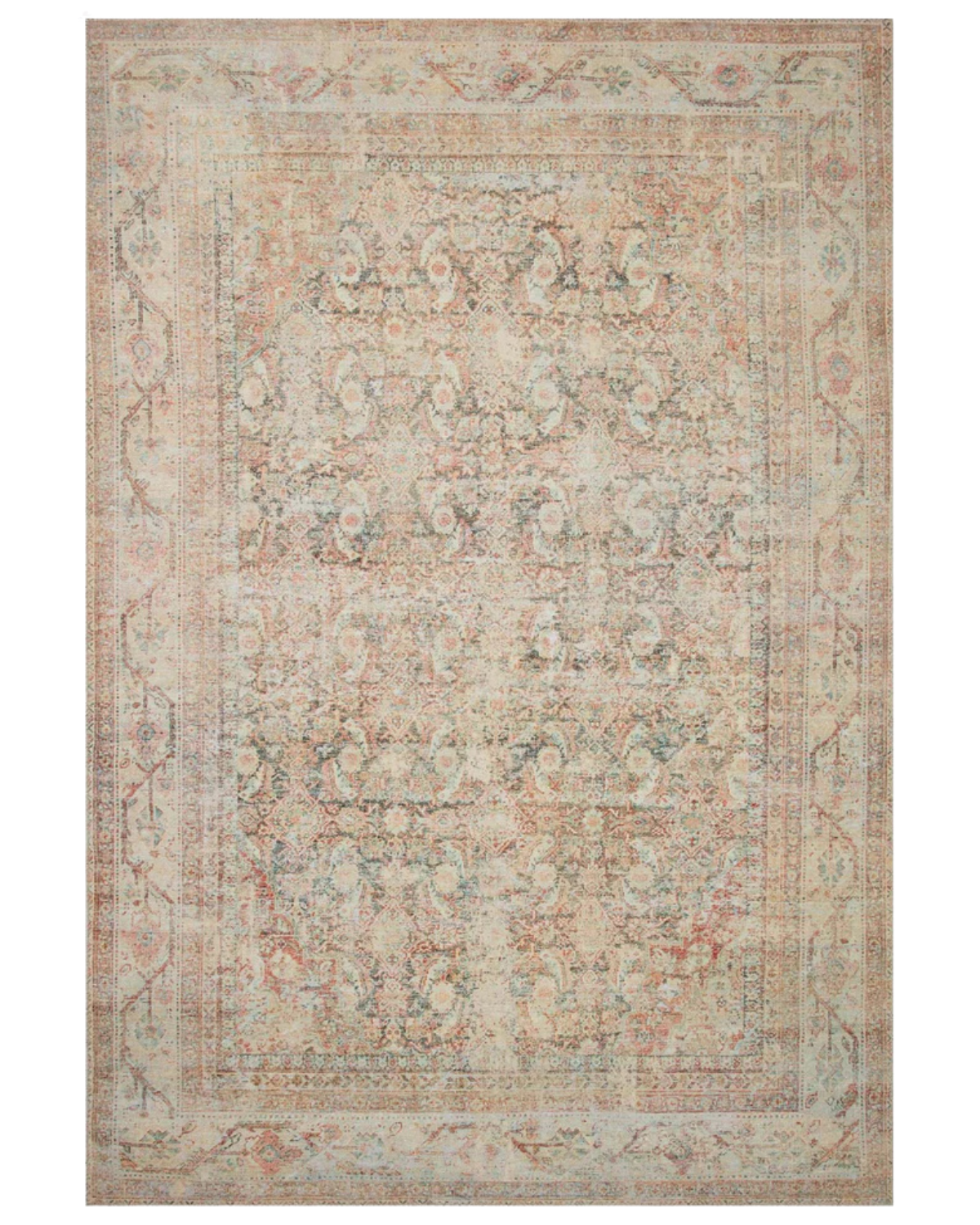 Adrian Natural + Apricot Polyester Rug
