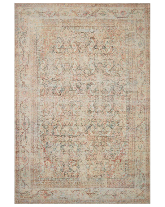 Adrian Natural + Apricot Polyester Rug