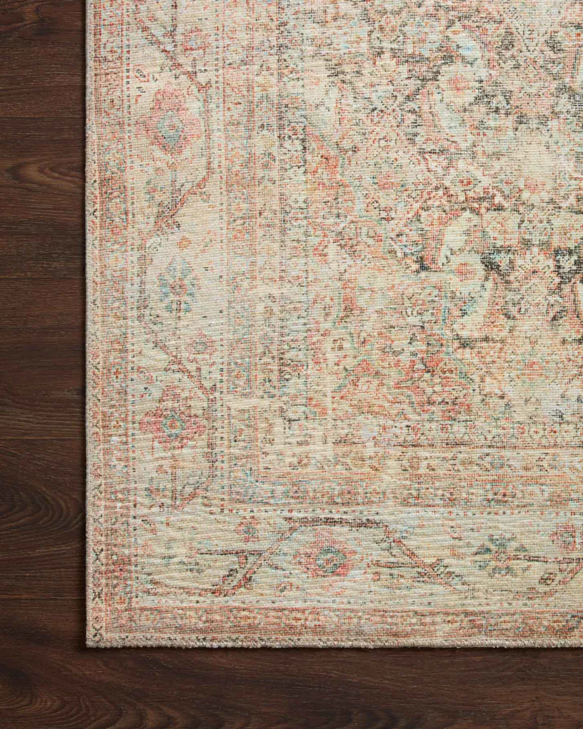 Adrian Natural + Apricot Polyester Rug