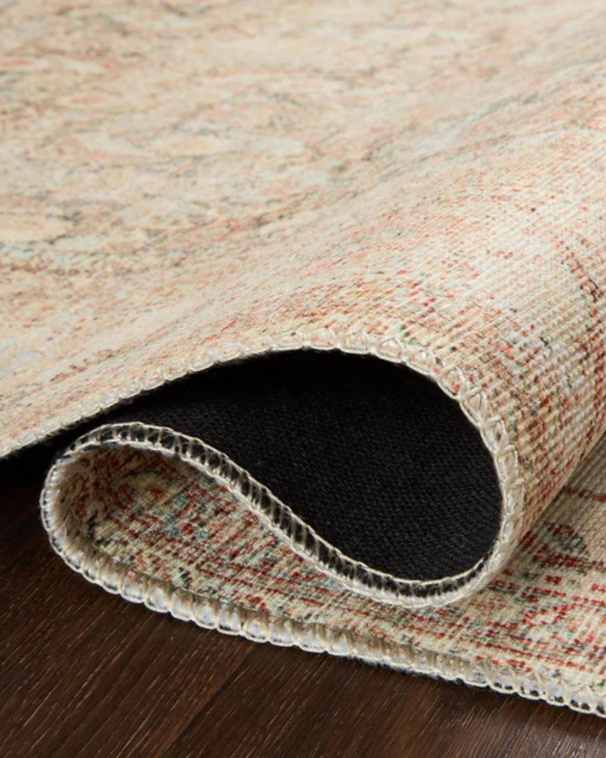 Adrian Natural + Apricot Polyester Rug