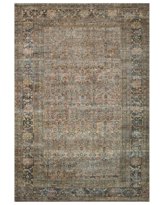Adrian Terracotta + Multi Polyester Rug