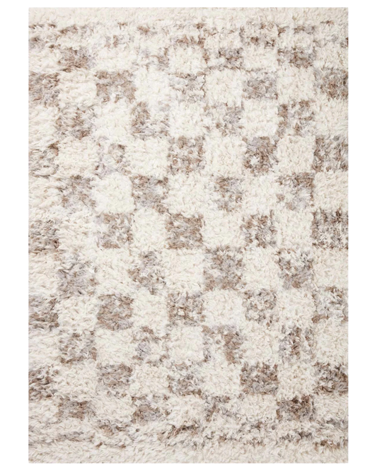 Amira AR Ivory + Pebble Polyester Rug