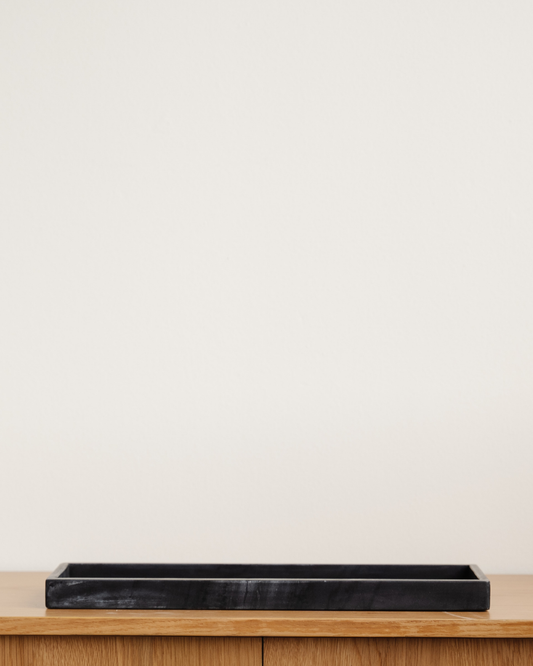 Black Rectangular Marble Tray