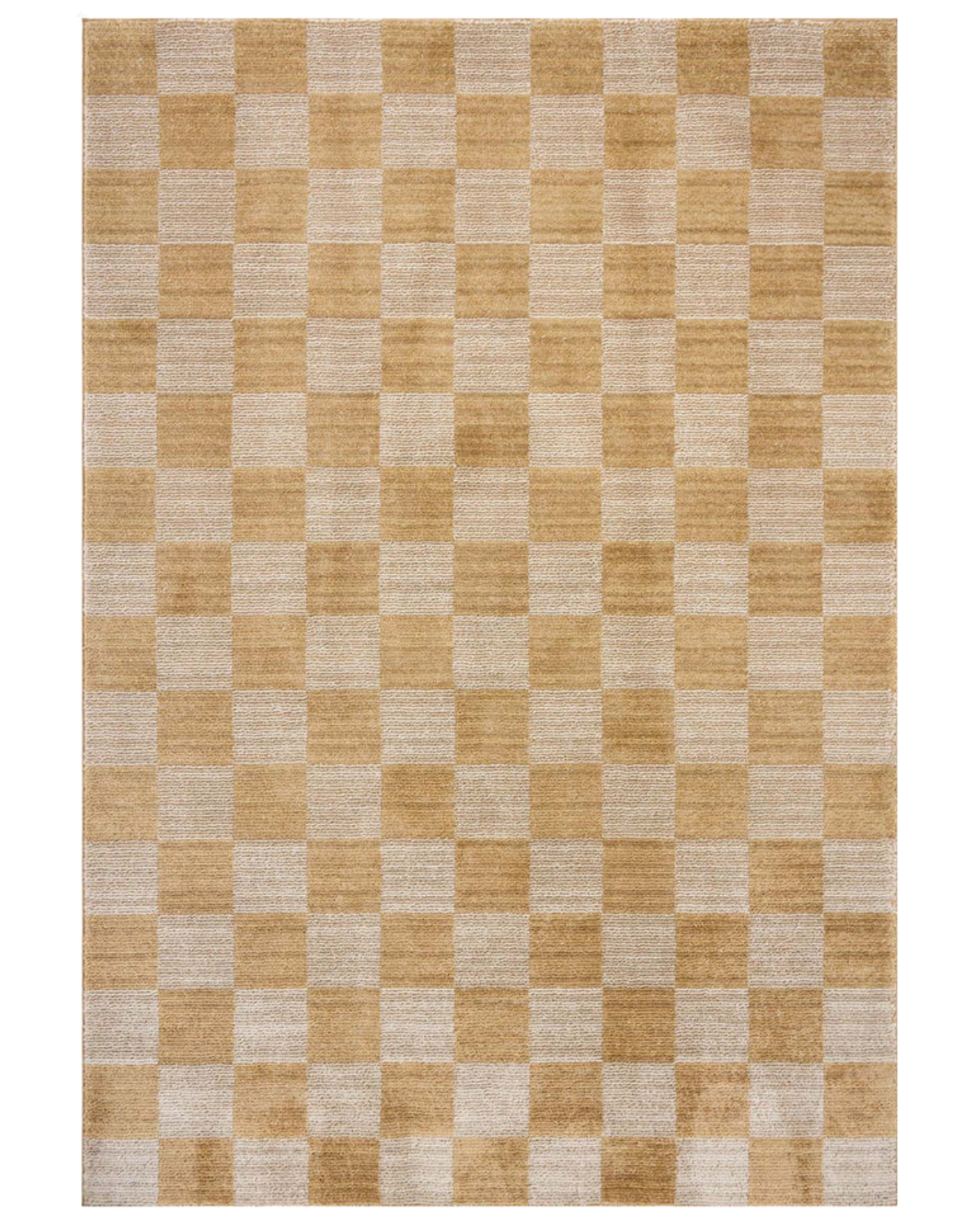 Calvin Apricot + Ivory Polyester Rug