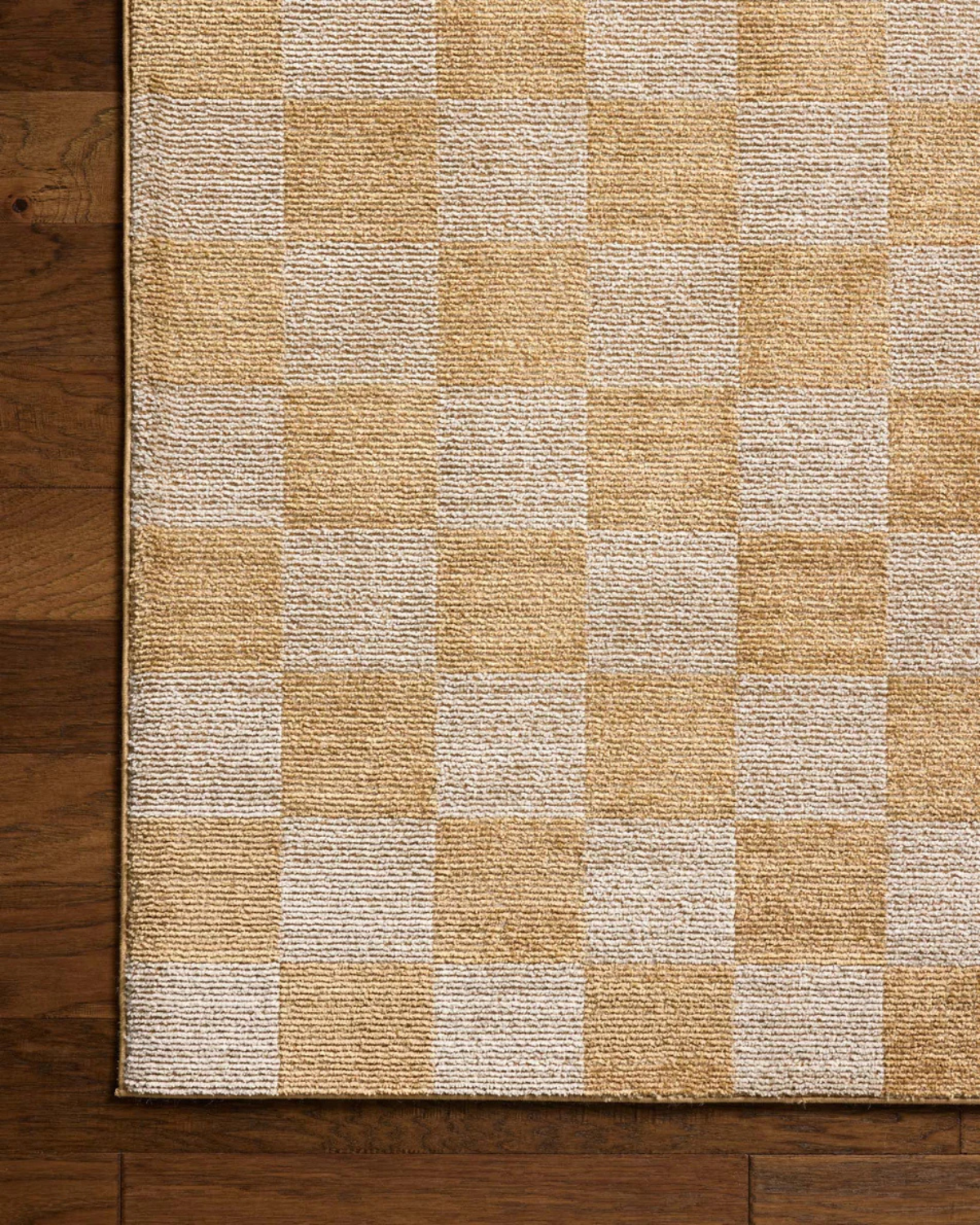 Calvin Apricot + Ivory Polyester Rug