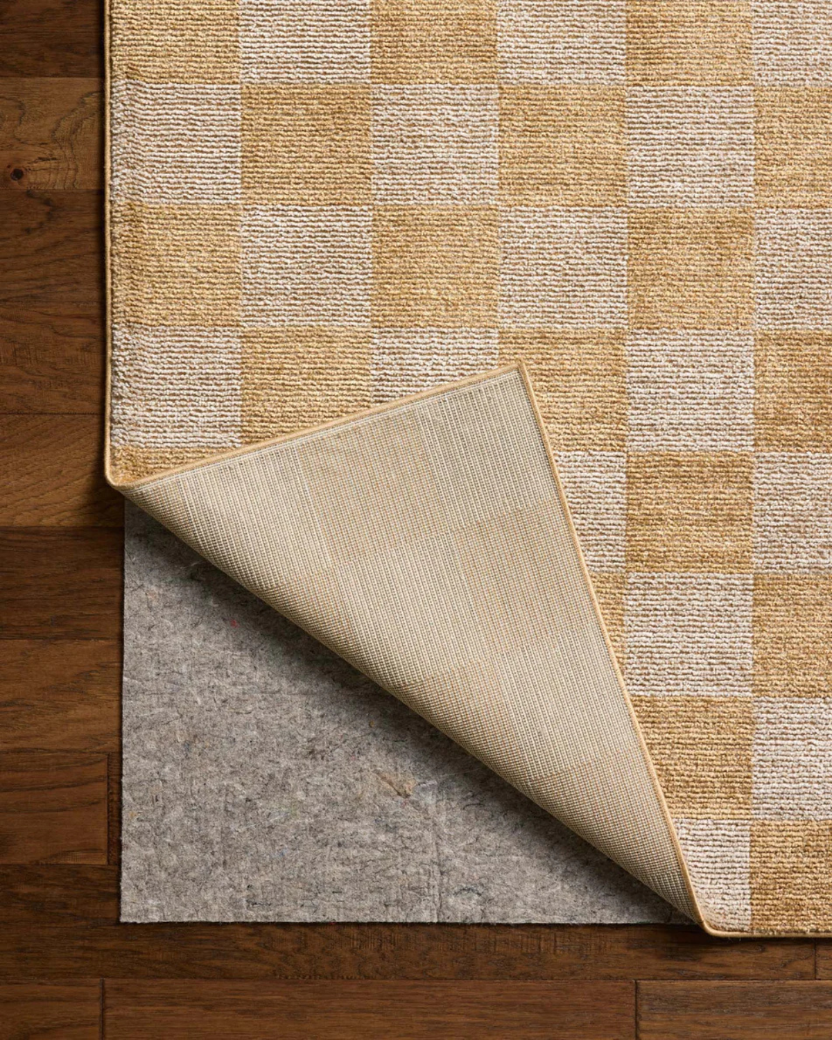 Calvin Apricot + Ivory Polyester Rug