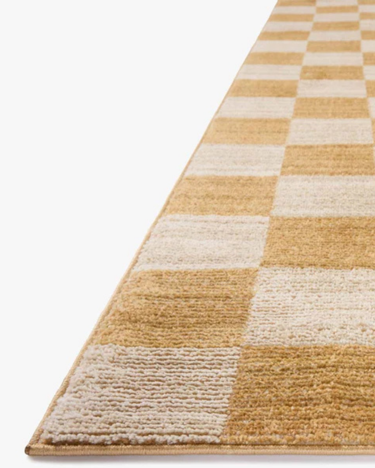 Calvin Apricot + Ivory Polyester Rug