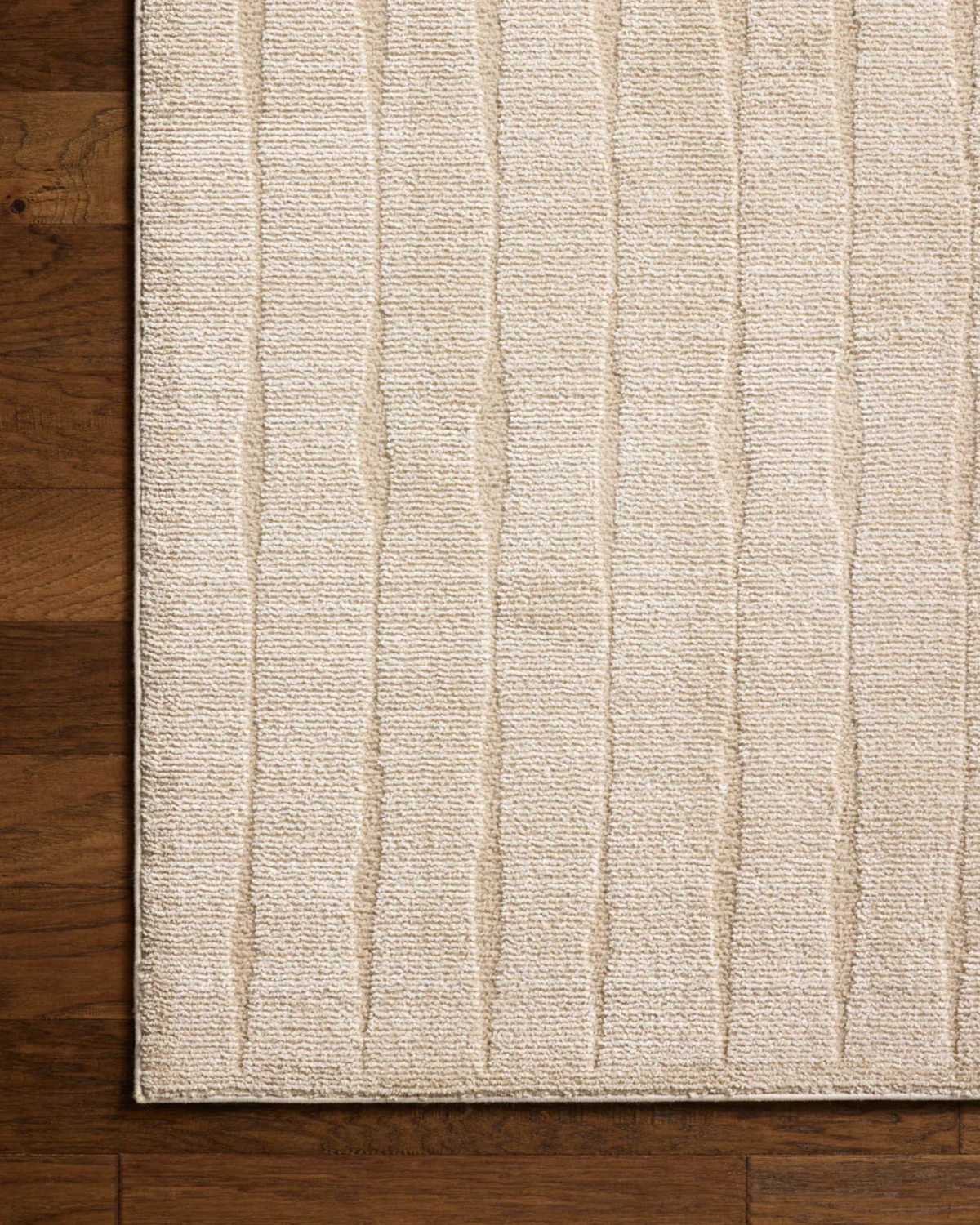 Calvin Ivory + Oatmeal Polyester Rug
