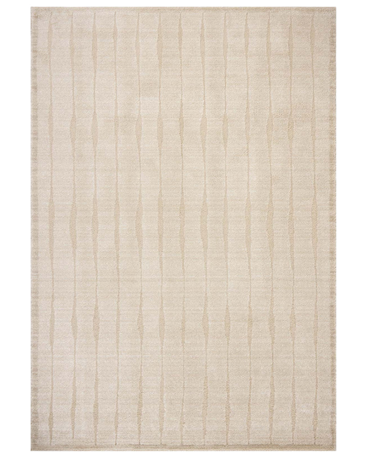 Calvin Ivory + Oatmeal Polyester Rug