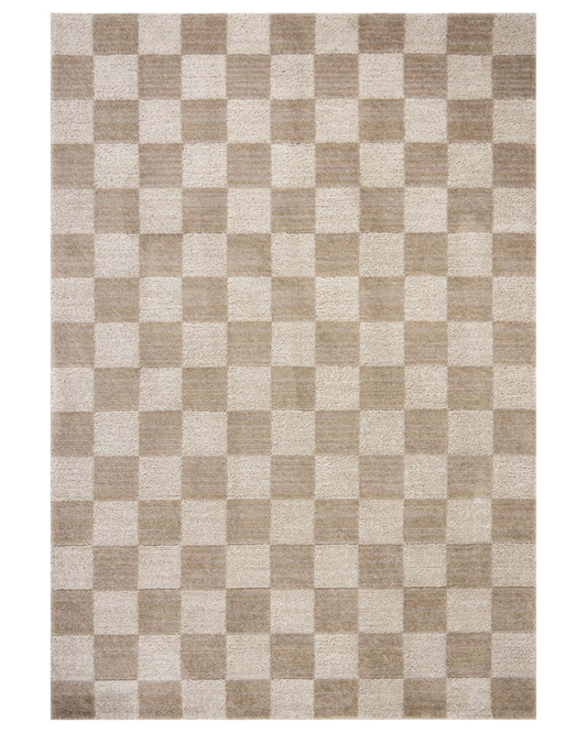 Calvin Pebble + Ivory Polyester Rug