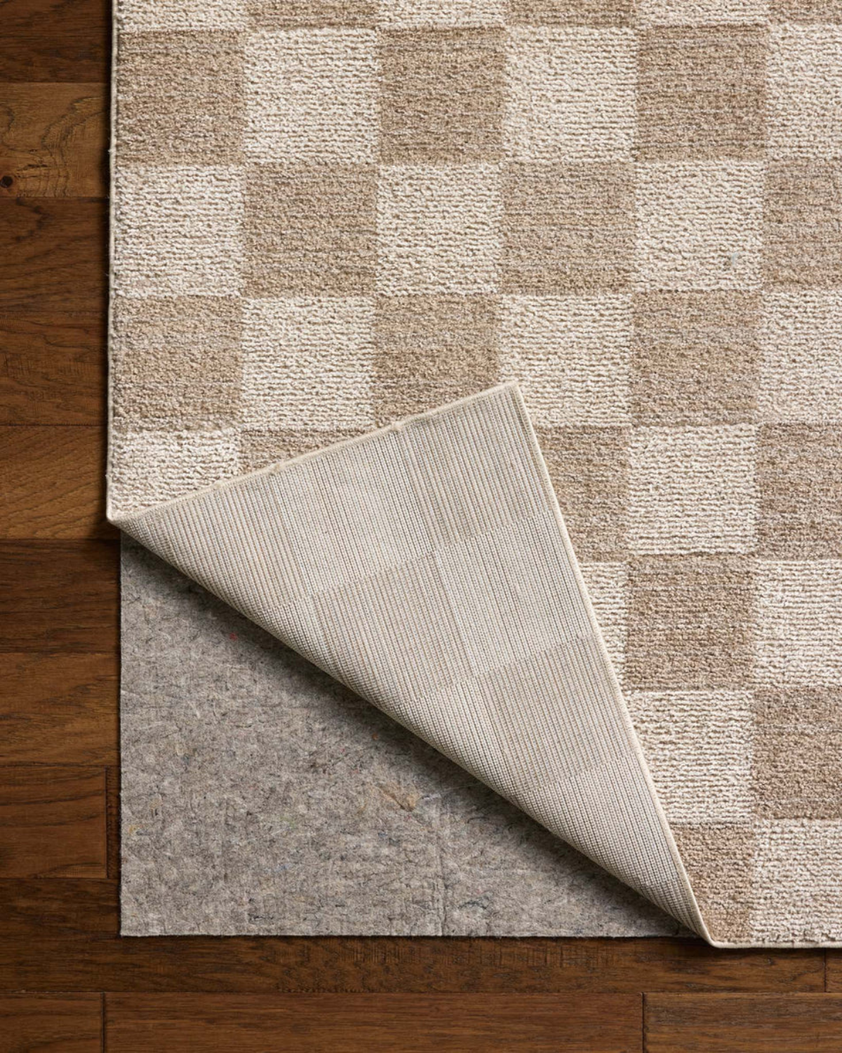 Calvin Pebble + Ivory Polyester Rug
