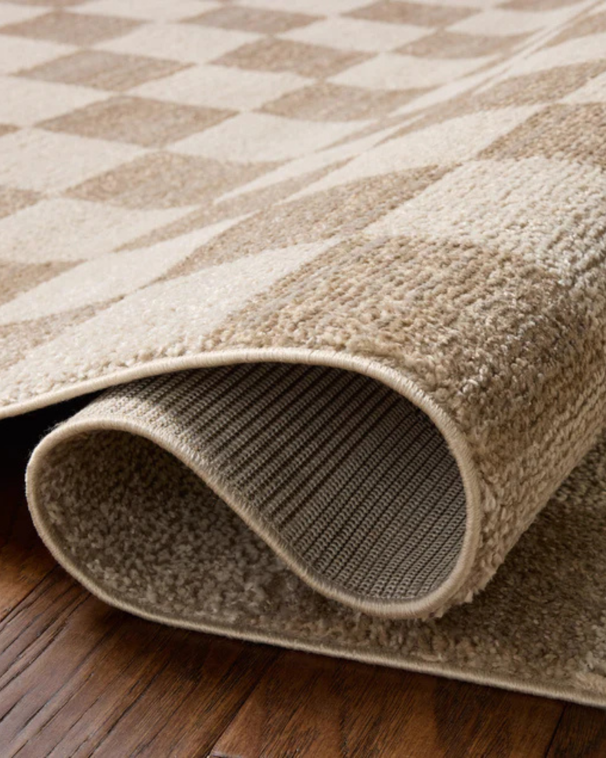 Calvin Pebble + Ivory Polyester Rug