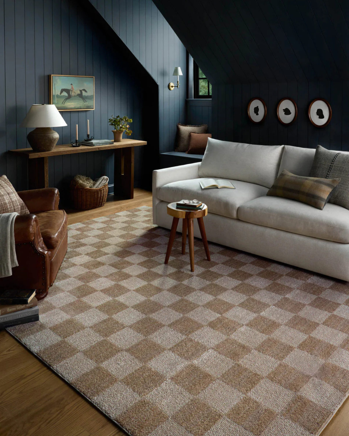 Calvin Pebble + Ivory Polyester Rug