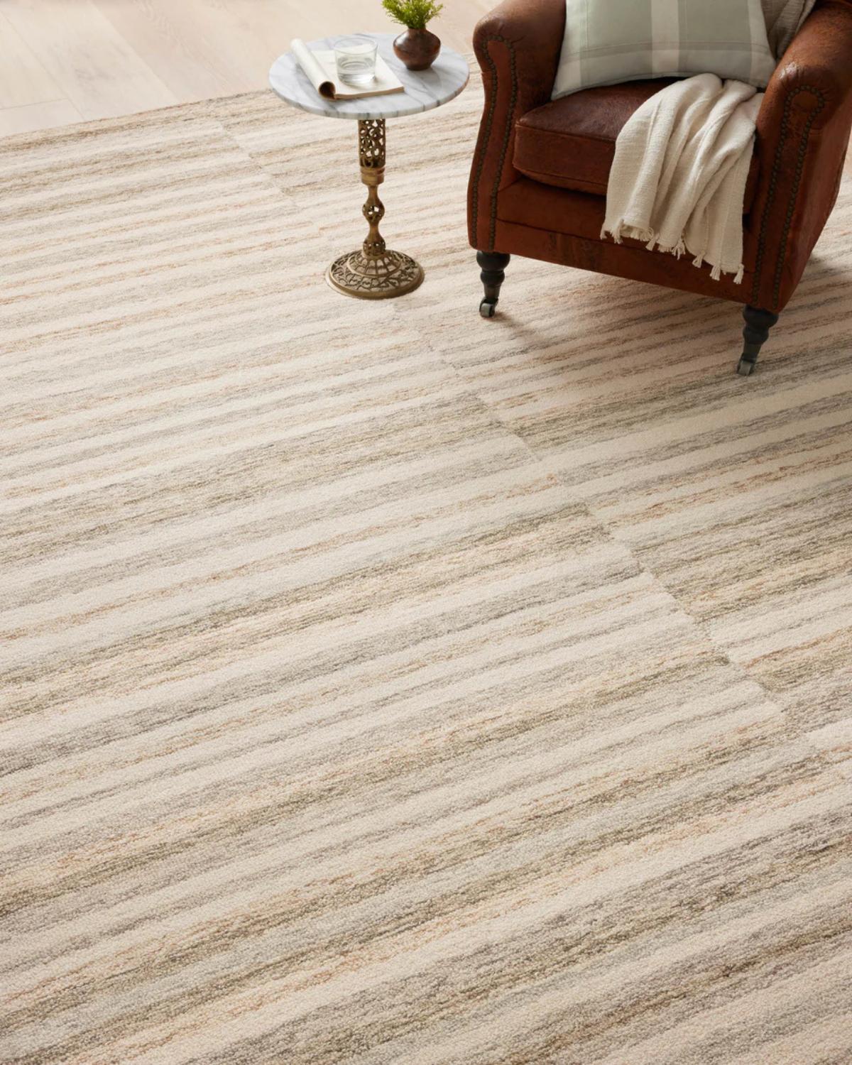 Chris CJ Ivory + Clay Wool Rug