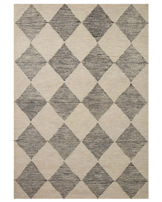 Francis CJ Beige + Charcoal Wool Rug