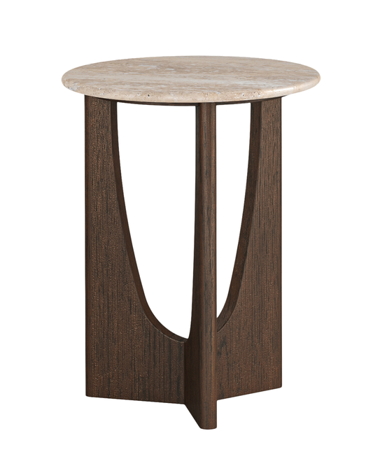 Harbin Travertine Side Table