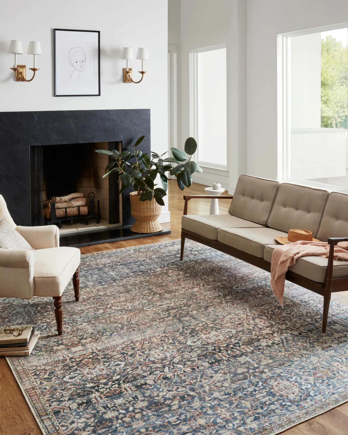 Jules CJ Denim + Spice Polyester Rug