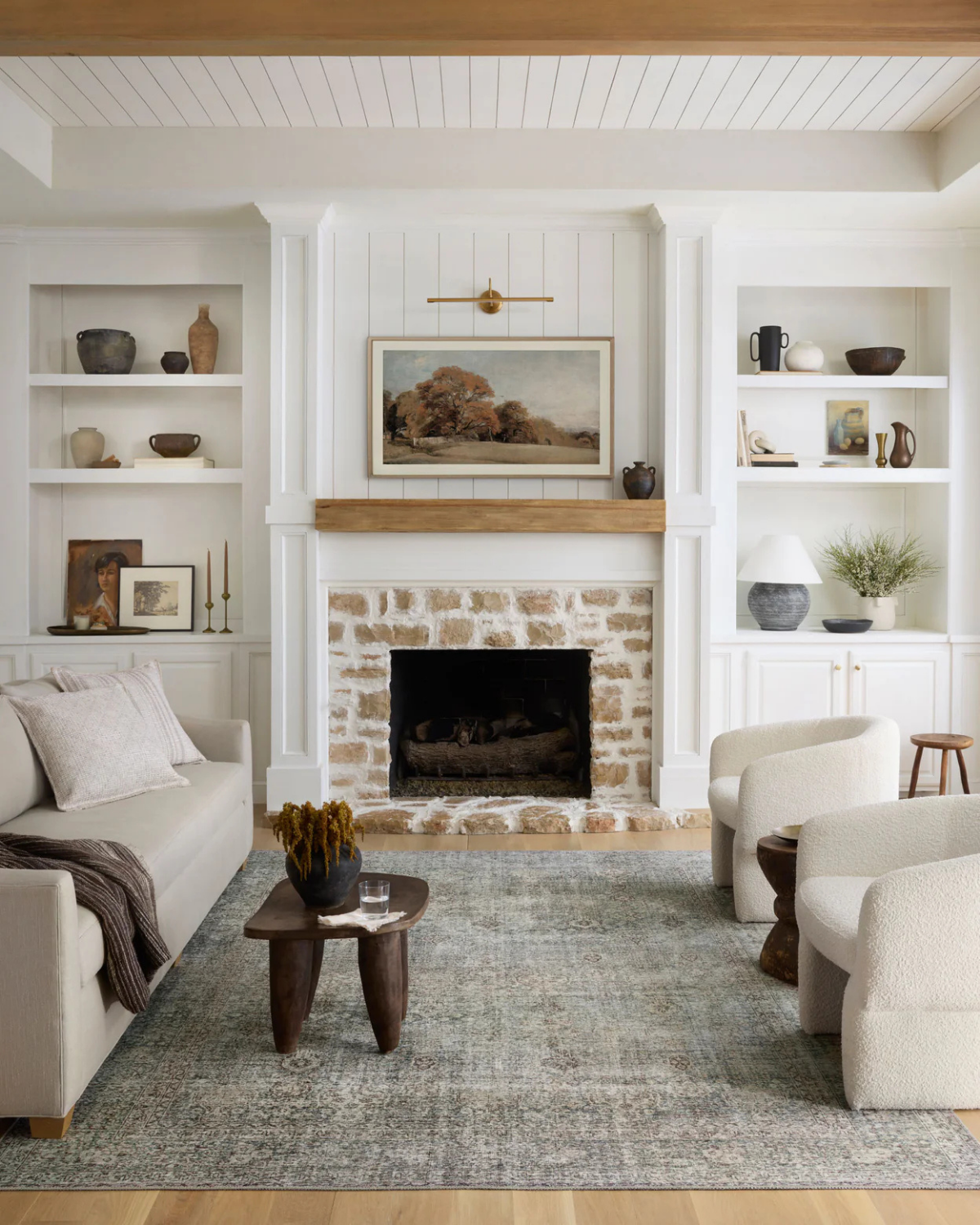 Jules CJ Emerald + Antique Ivory Vintage Rug