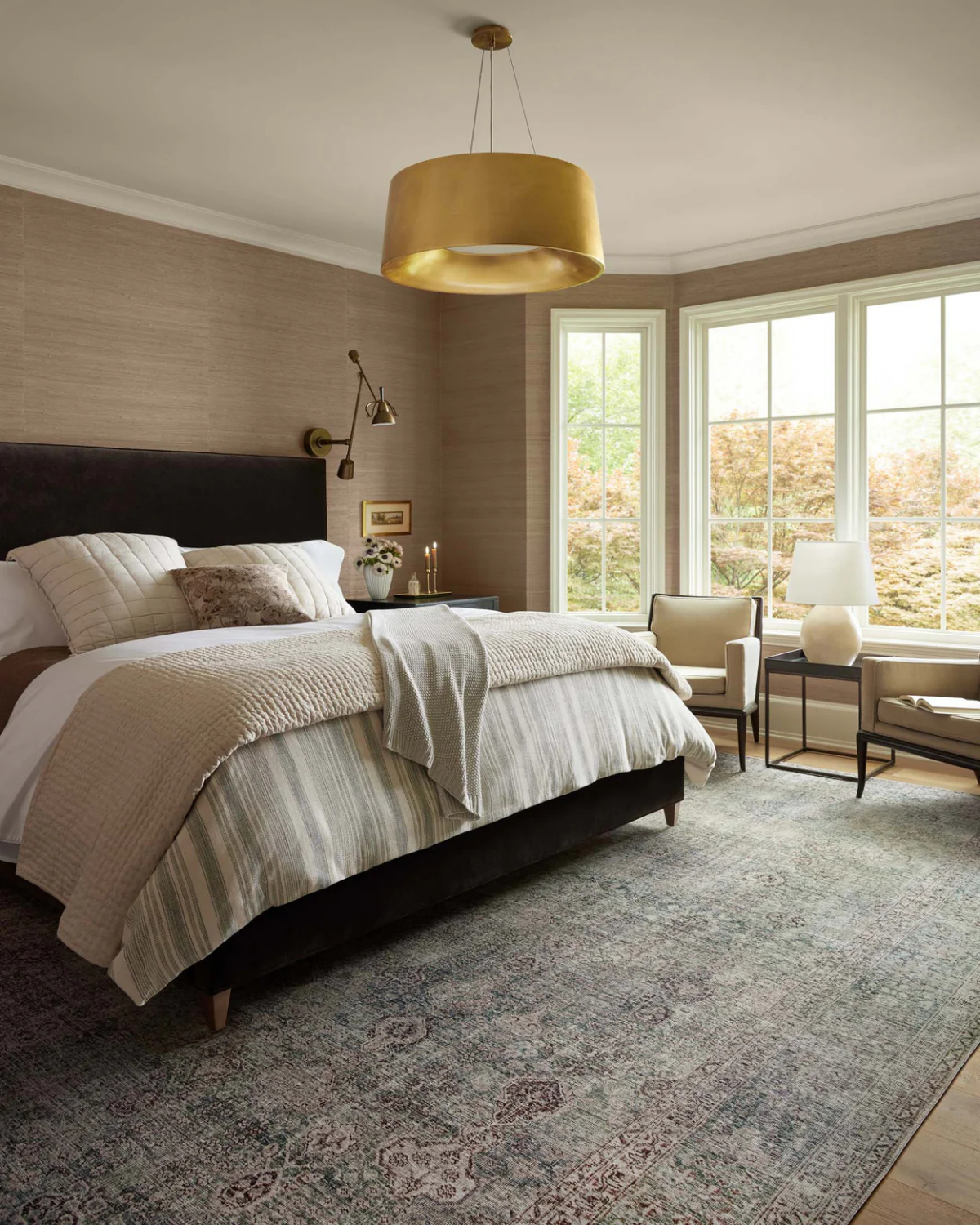 Jules CJ Emerald + Antique Ivory Vintage Rug