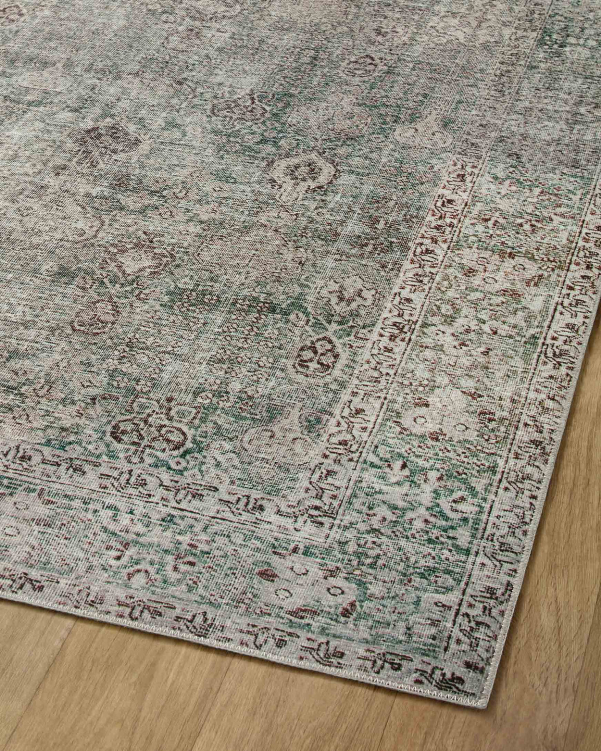 Jules CJ Emerald + Antique Ivory Vintage Rug
