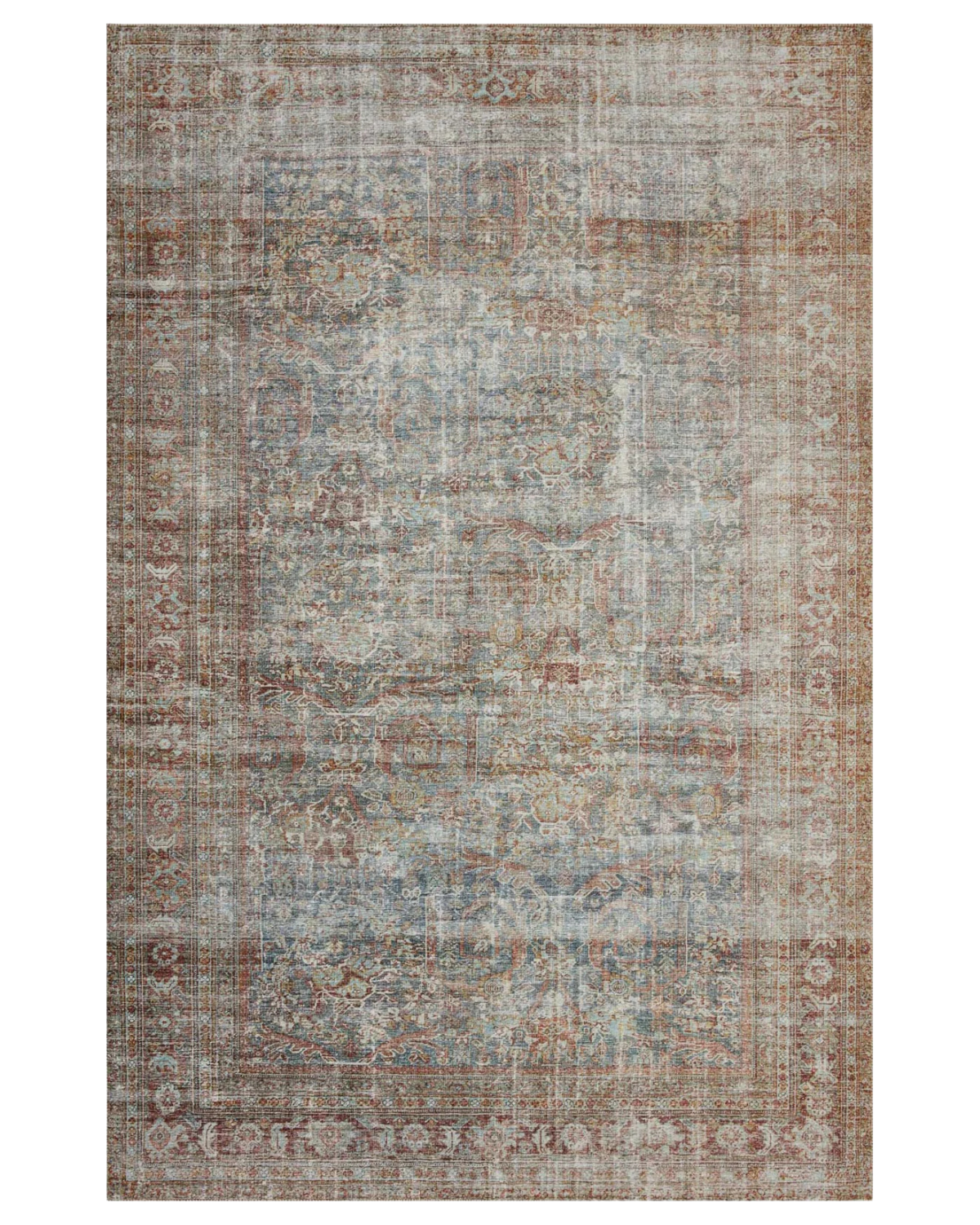 Jules CJ Lagoon + Brick Vintage Rug