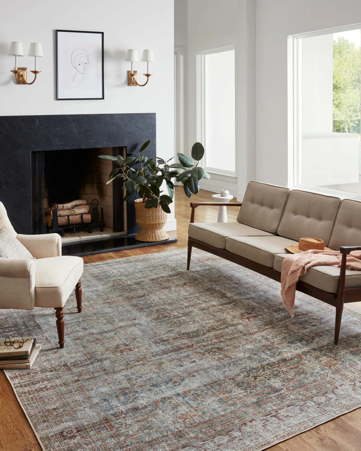 Jules CJ Lagoon + Brick Vintage Rug