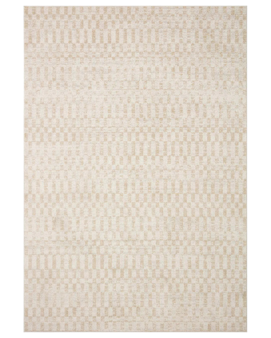 Kamala Ivory + Natural Polyester Rug