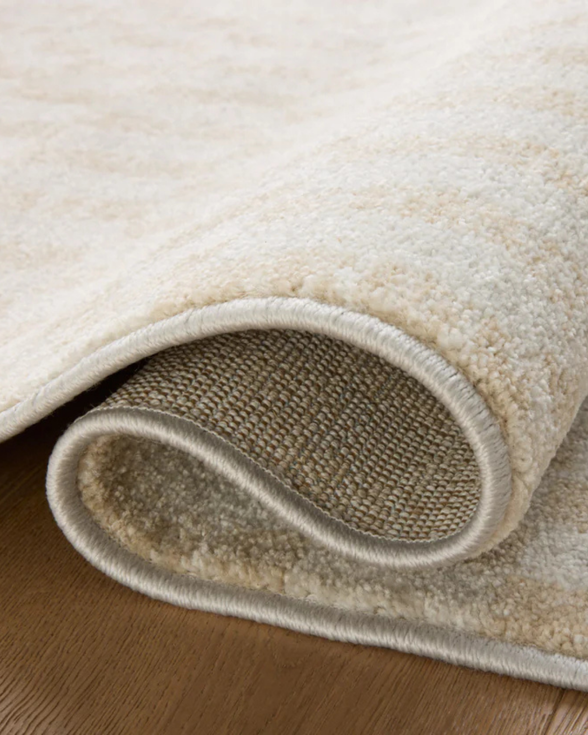 Kamala Ivory + Natural Polyester Rug