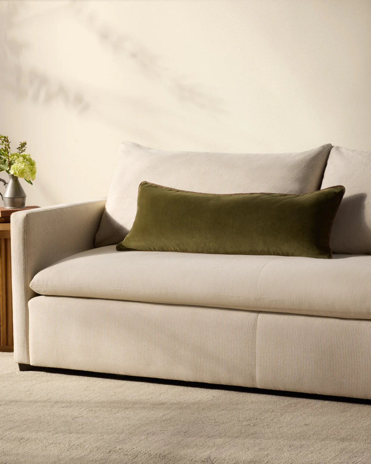Liza Dark Green Lumbar Pillow Cover