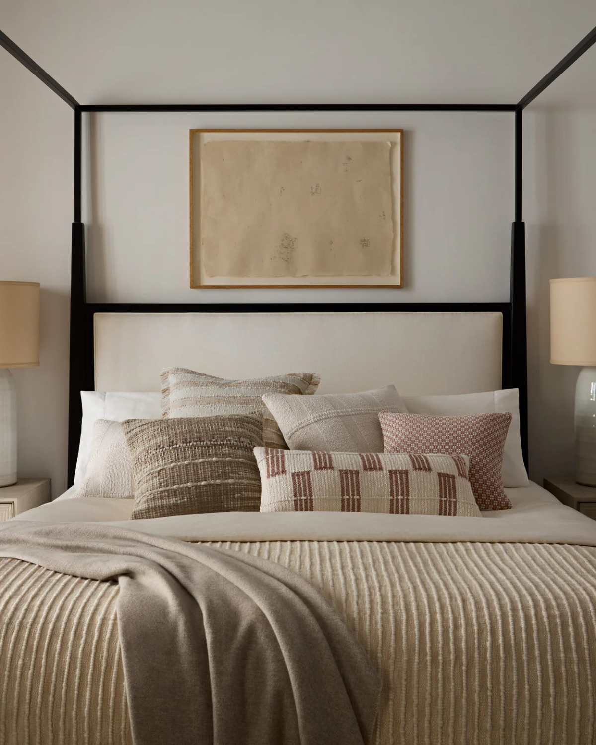 Ivory + Brown Pillow Cover