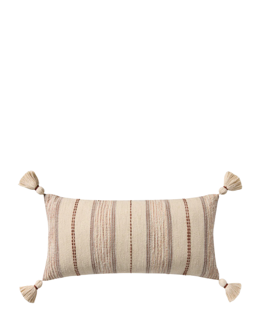 Ivory + Multi Lumbar Pillow Cover