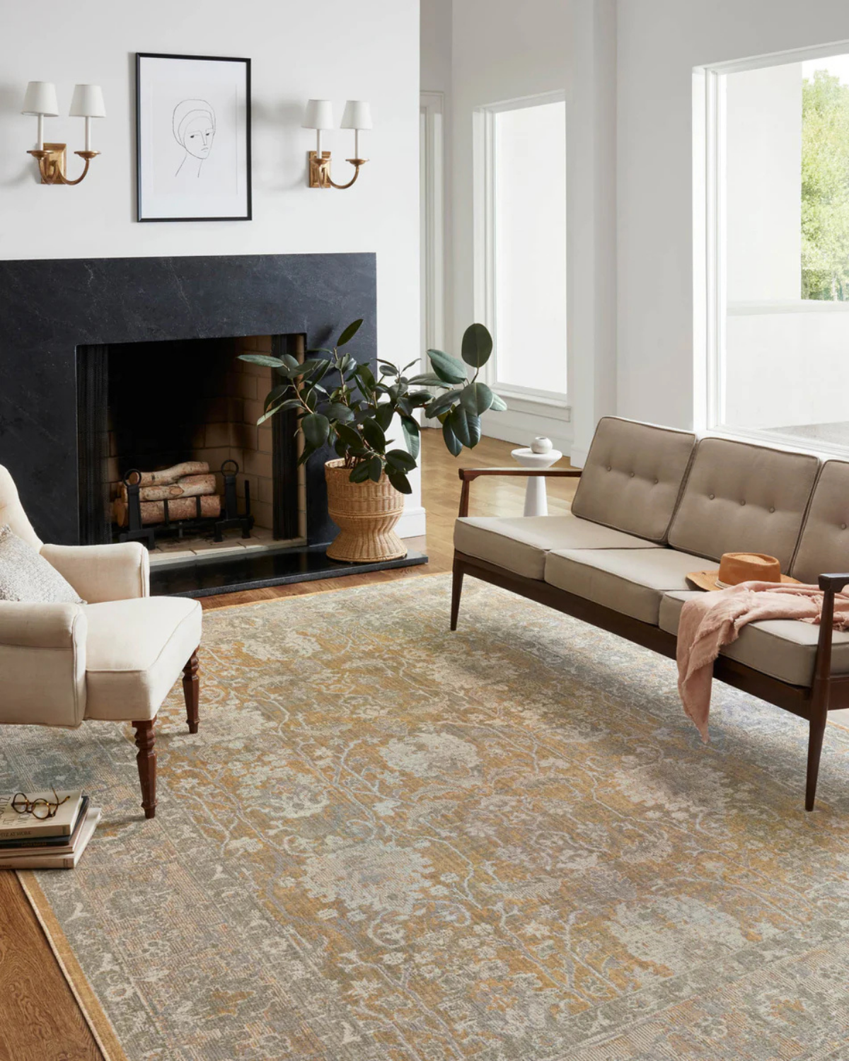 Rosemarie CJ Gold + Sand Vintage Rug