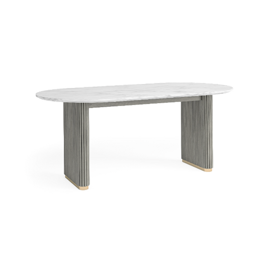 Santorini Oval Dining Table Marble Top