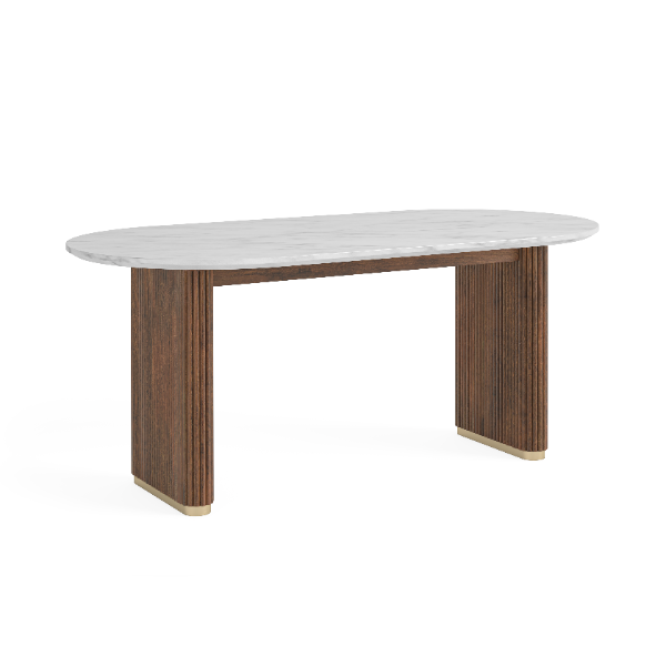 Barcelona Oval Dining Table Marble Top